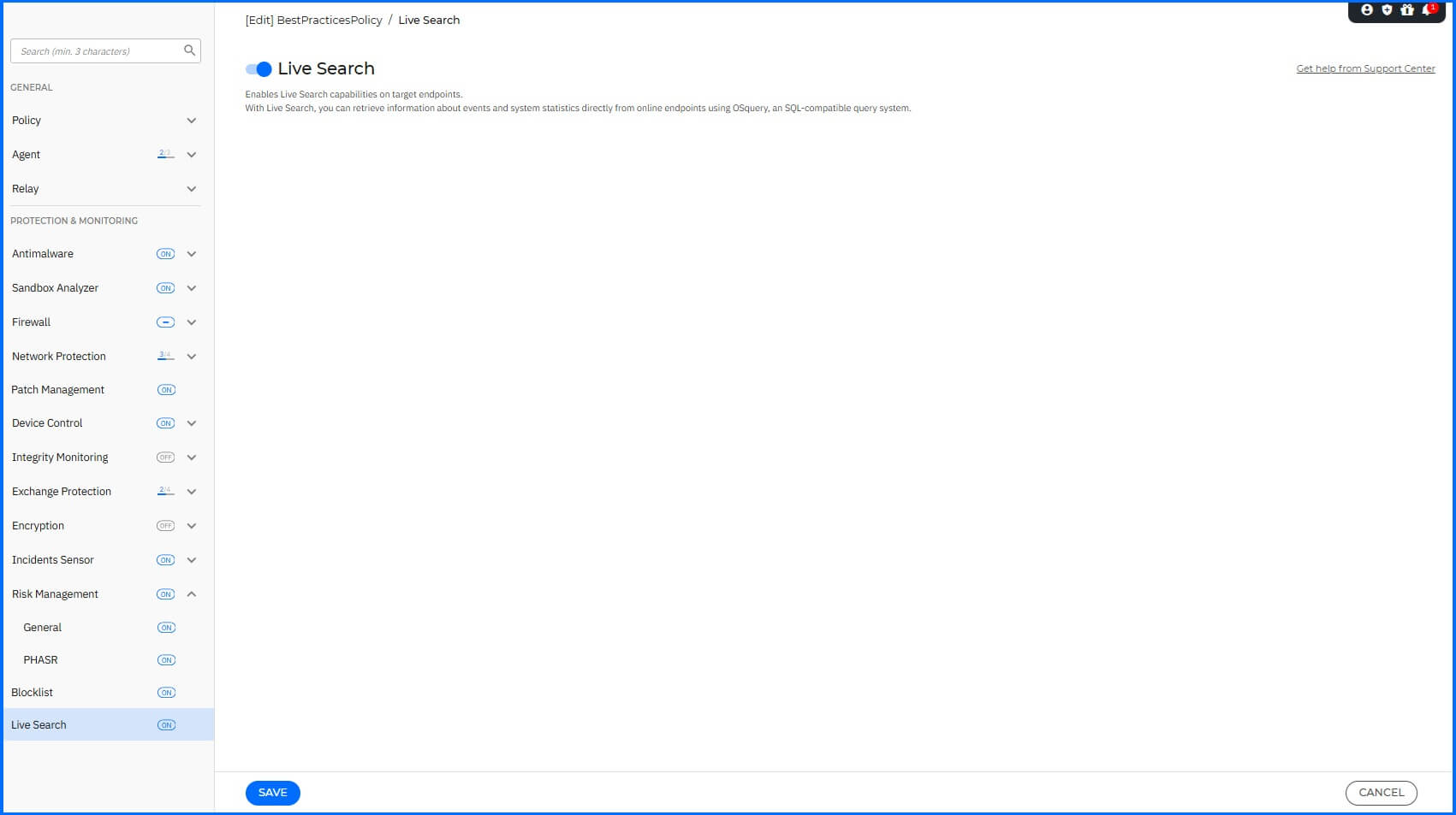 Best Practices - Policy Live Search