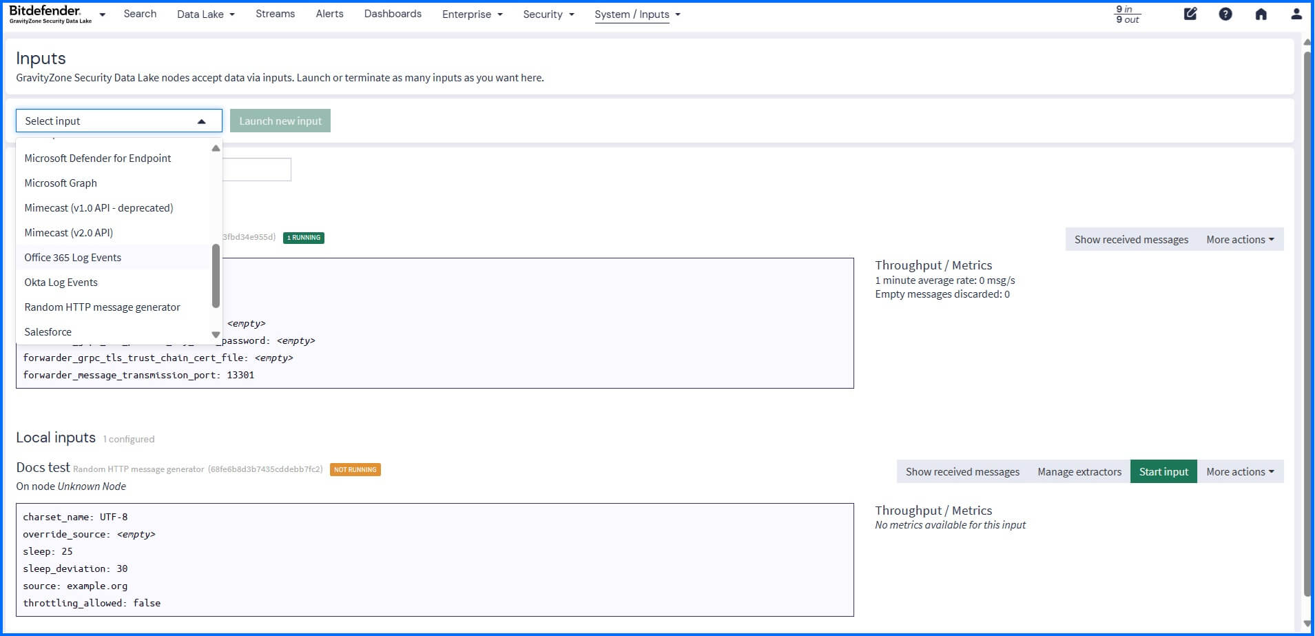 Security Data Lake Inputs
