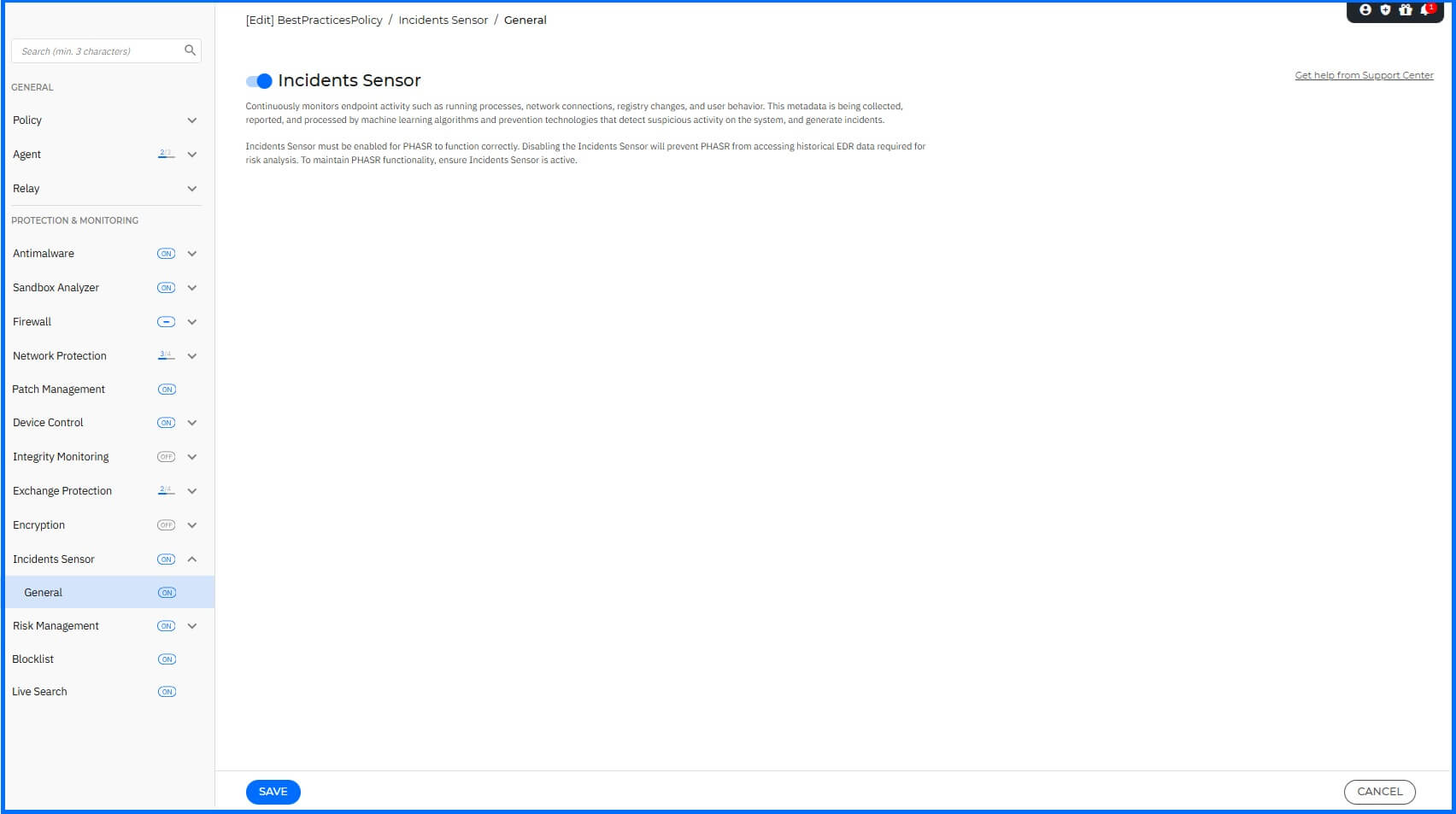 Best Practices - Policy Incident Sensor