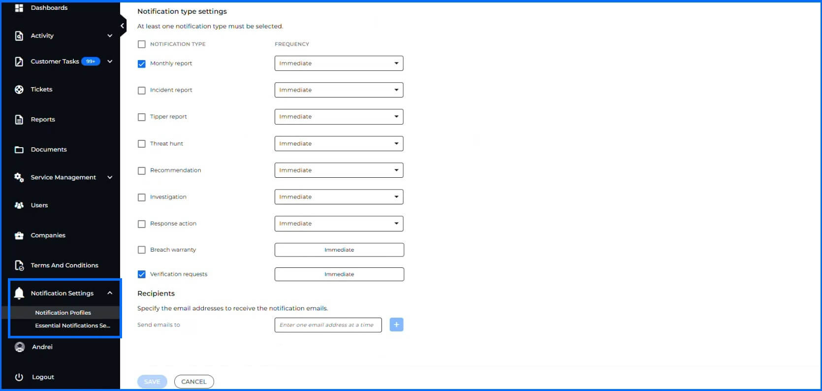 MDR Notification Type