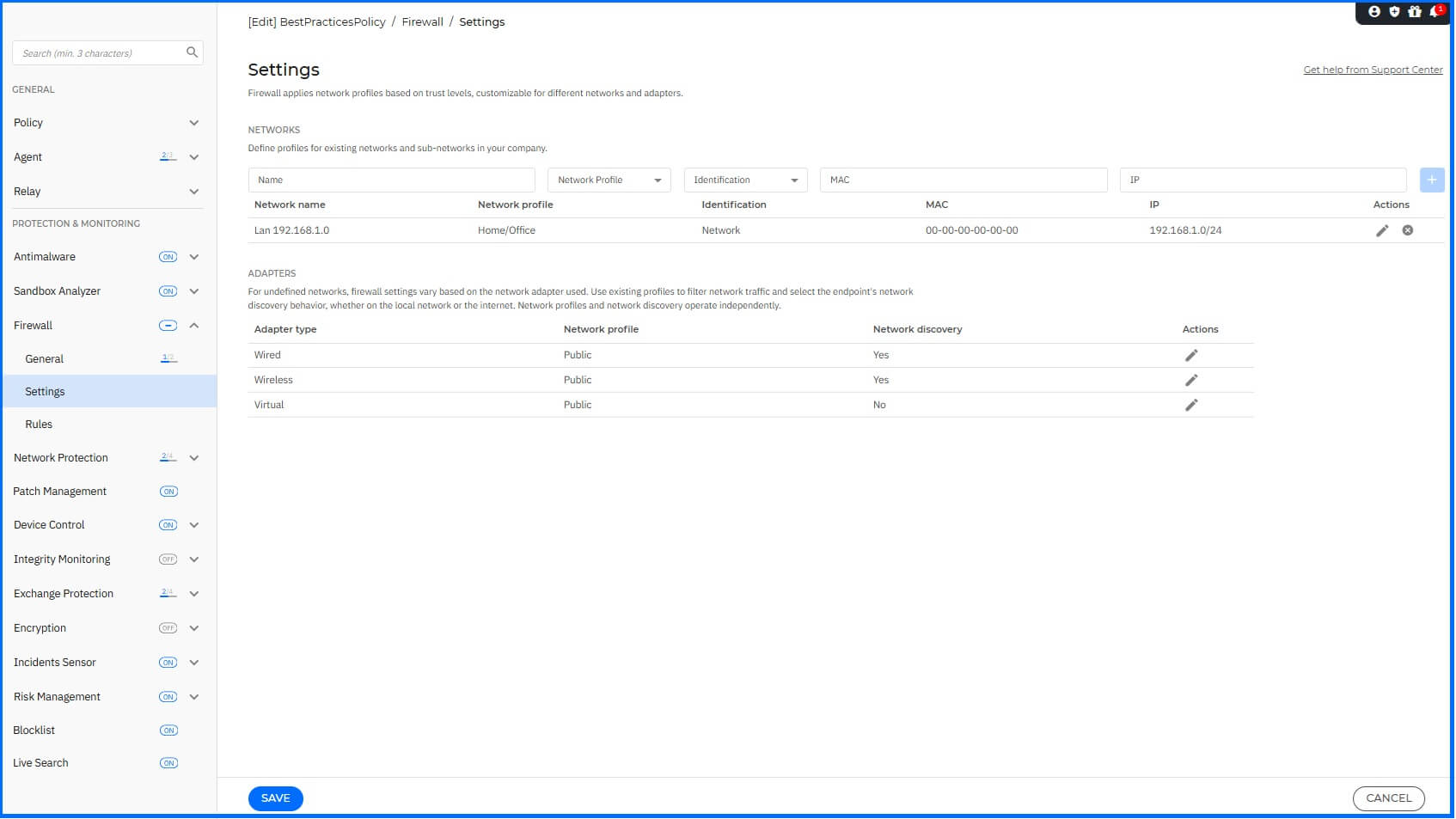 Best Practices - Policy Firewall Settings