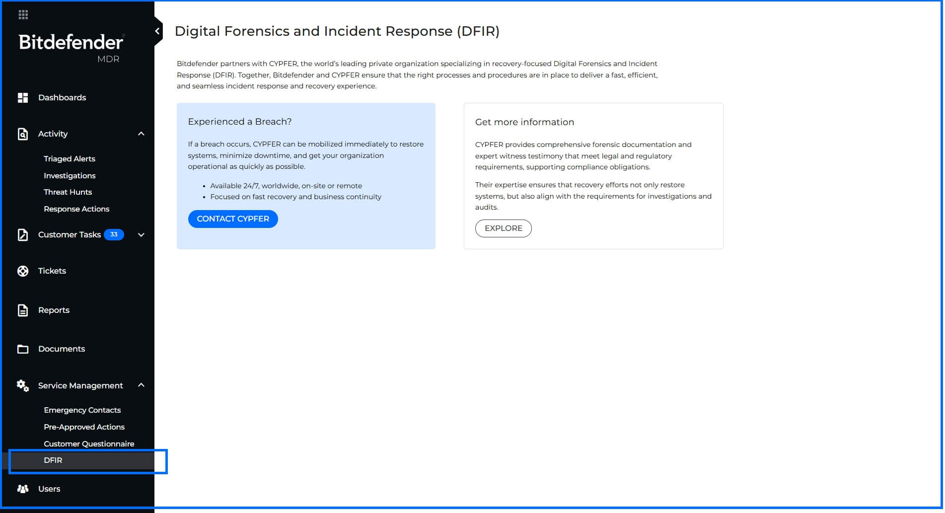 MDR Digital Forensics and Incident Response (DFIR) Partnership