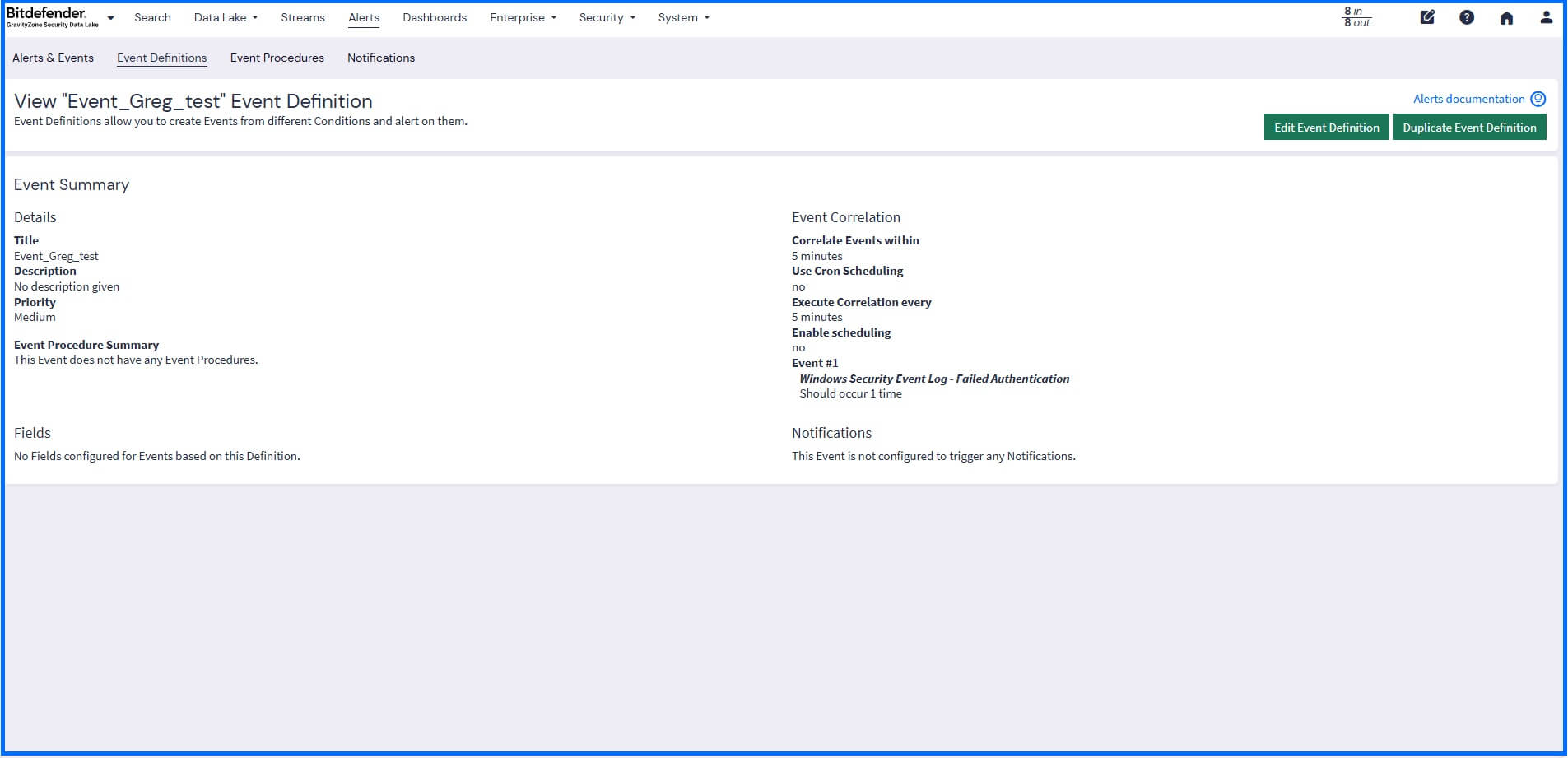 Security Data Lake Event Definition